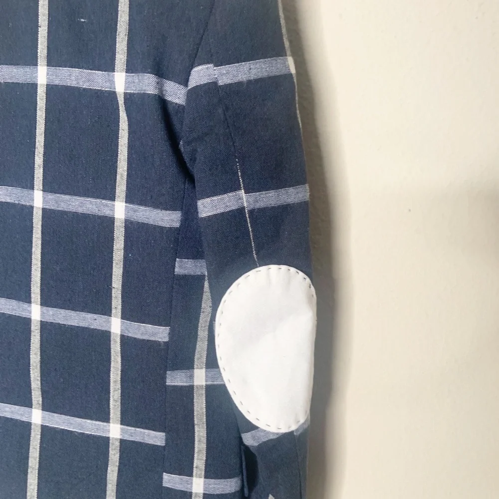 Boys Navy Plaid blazer size 4/5 - Picture 8 of 8